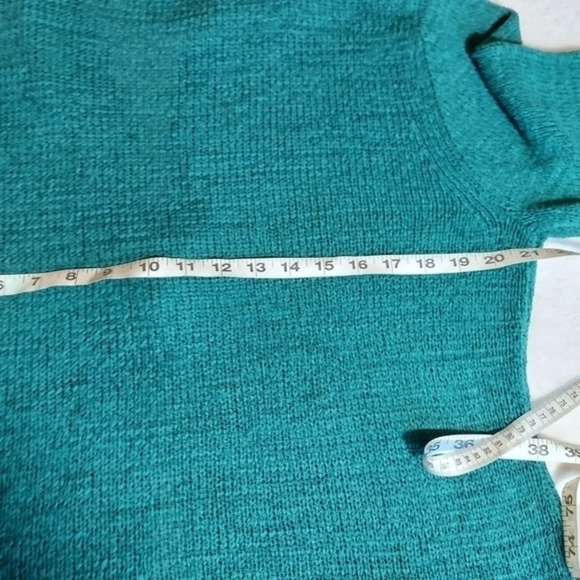 Coldwater Creek Green One Button Cardigan Sweater Scalloped Edge Hemline - Picture 10 of 15